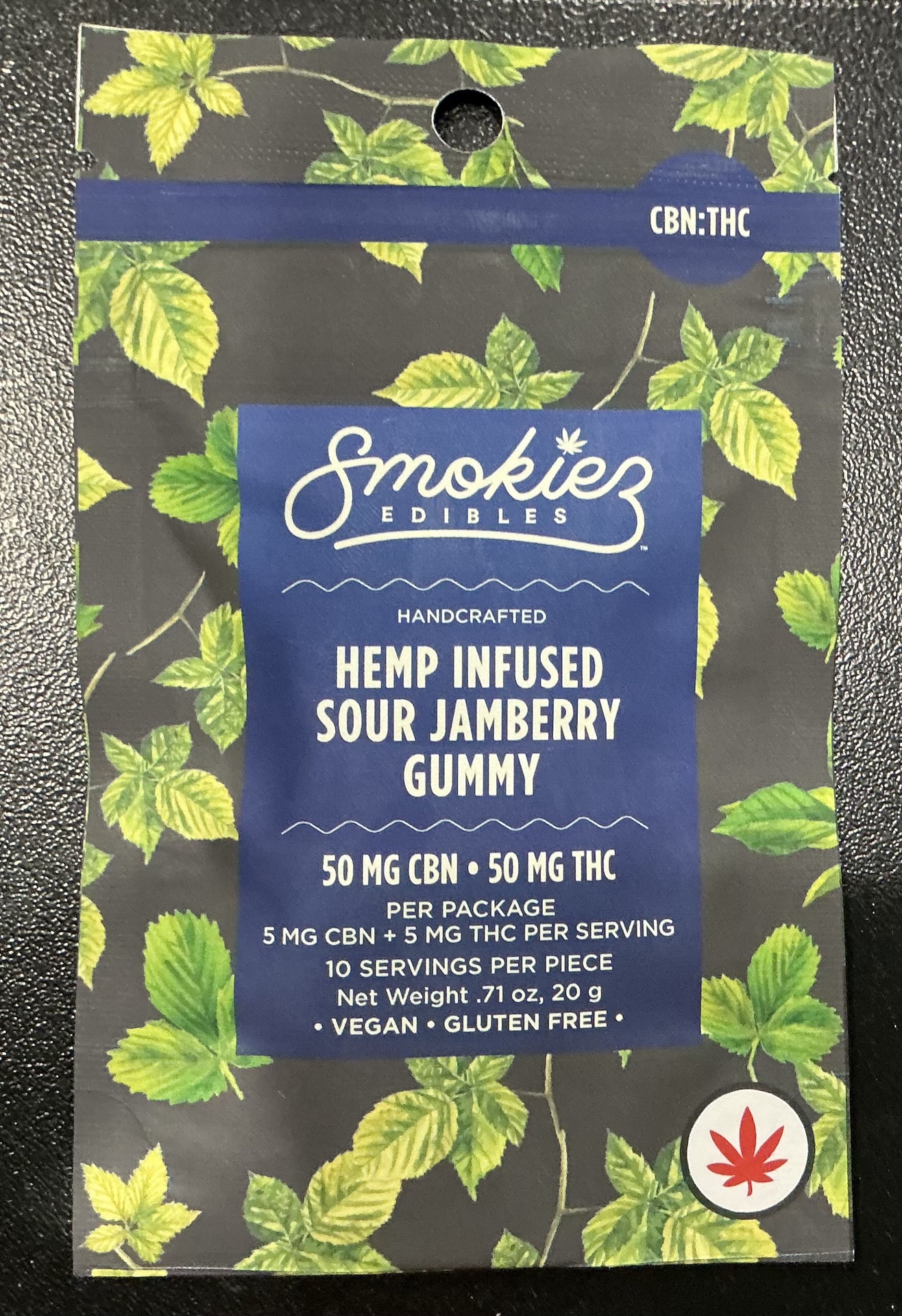 Smokiez Edibles Hemp Infused 1:1 Sour Jamberry Gummy 5 mg 10 pk